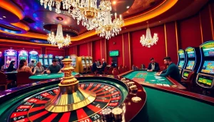 Experience the thrill of casino games at https://x333.shop/, with a vibrant roulette table spinning and players engaged in high-stakes action.